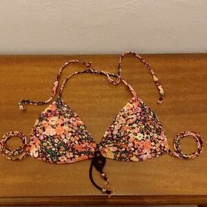 Floral Swimsuit Bikini Top with Pretty Tie Detail Small Cup Size